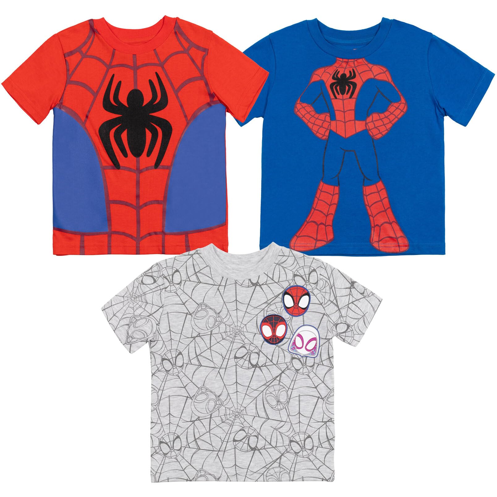 Marvel Avengers Spider-Man Iron Man Thor 3 Pack T-Shirts Toddler to Big Kid
